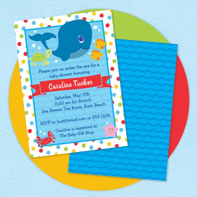 Invitation Sous le Baby shower des créatures océaniques de la (Créateur téléchargé)