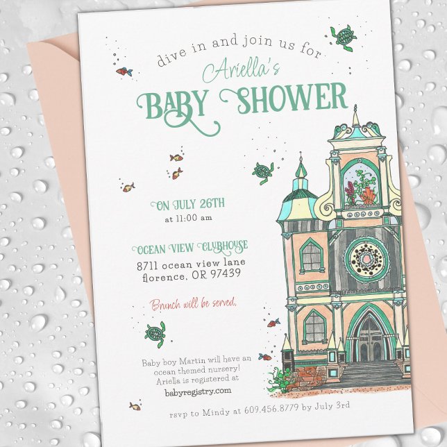 Invitation Sous le Baby shower marin (Créateur téléchargé)