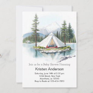 Invitation Sous le Baby shower Pines Adventure Await