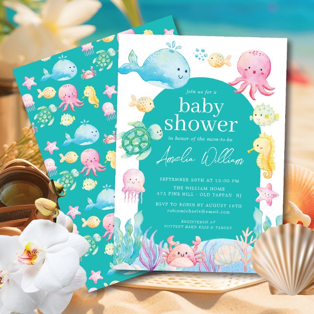 Invitation Sous le Baby shower Sea Adventure (Créateur téléchargé)