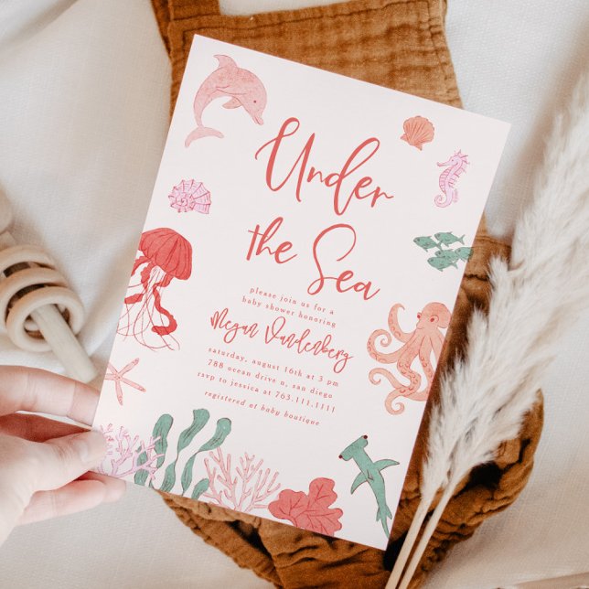 Invitation Sous Le Baby shower Sea Girl (Créateur téléchargé)