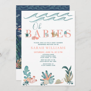 Invitation Sous le Code QR de la mer Multiples Oh Babies Douc