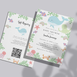Invitation Sous le code QR du Registre des cadeaux de Baby sh