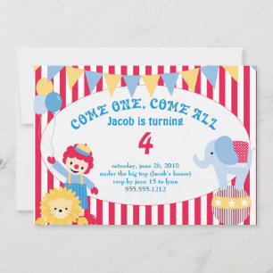Invitation sous le grand chapiteau - anniversaire d'enfant