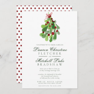 Invitation Sous le Mariage de Noël Mistletoe