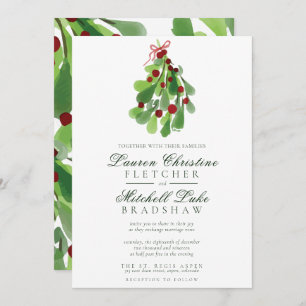 Invitation Sous le Mariage de Noël Mistletoe
