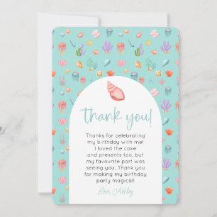 Invitation Sous le Merci photo d'anniversaire de la mer