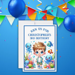 Invitation Sous le Sea Boy Anniversaire  