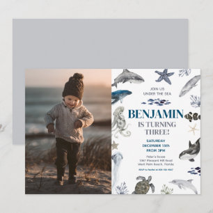 Invitation Sous le Sea Boy Photo Party Anniversaire