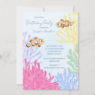 Invitation Sous le Sea Clown Fish Anniversaire