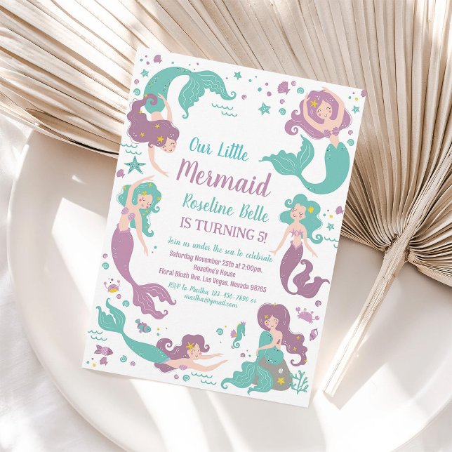 Invitation Sous le Sea Party Mermaid Anniversaire (Créateur téléchargé)