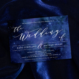 Invitation Sous les étoiles Élégant Mariage d'astronomie spat