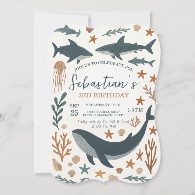 Invitation Sous l'invitation de la fête d'anniversaire de la  (Devant)