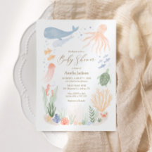 Sous l'invitation du Baby shower d'aquarelle de me