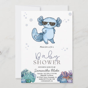 Invitation Sous l'invitation du Baby shower de l'Axolotl de m