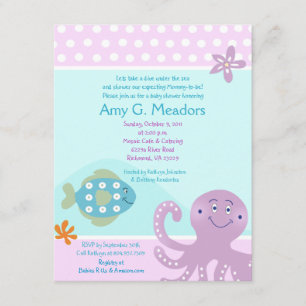 Invitation Sous l'invitation du Baby shower de l'océan Mer
