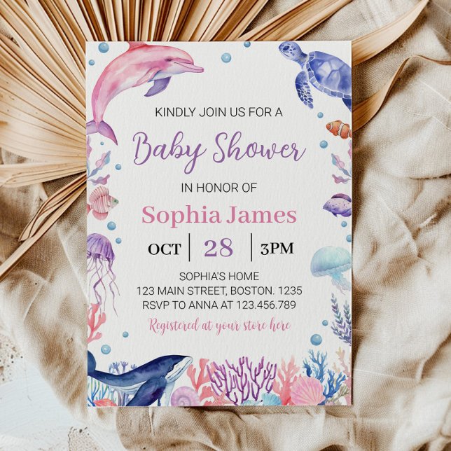 Invitation Sous L'Invitation Du Baby shower Des Filles De La  (Créateur téléchargé)