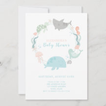 Sous L'Invitation Du Baby shower Maritime