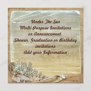 Invitation Sous l'invitation multi-usages de Sea Beach
