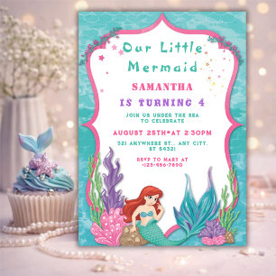 Invitation Sous l'océan Anniversaire de la Petite Sirène