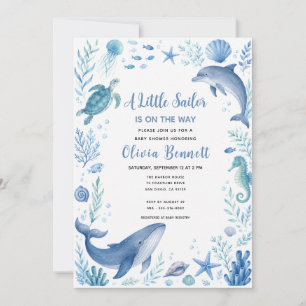 Invitation Sous l'Océan Baby Shower Petit Marin