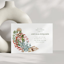 Invitation Sous-marin Coral Coques Couples Douche