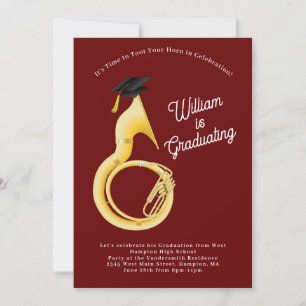Invitation Sousaphone Tuba Musique Musicien Remise de diplôme