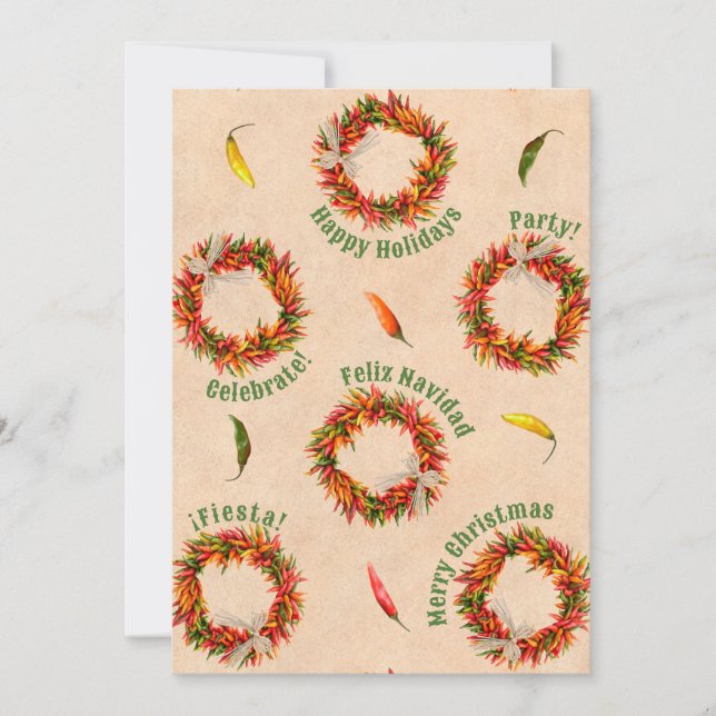 Invitation Southwest Chile Wreath Christmas Holiday (Devant)