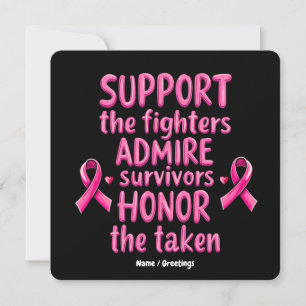 Invitation Soutien Admire Honor Cancer du sein Cadeau de sens