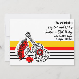 Invitation Souvenirs espagnols rayure classique horizontale