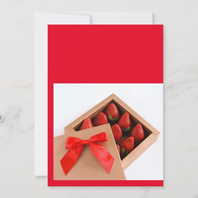 Invitation Soyez ma boîte à arc rouge de fraise Valentine (Devant)