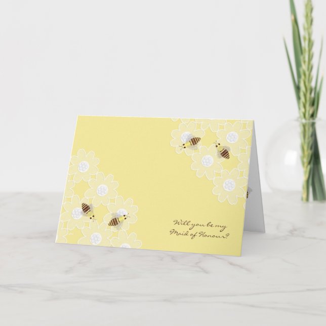 Invitation Soyez ma domestique des abeilles de miel d'honneur (Devant)