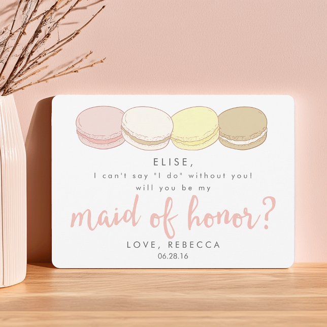Invitation Soyez ma femme d'honneur | Macarons français (Créateur téléchargé)