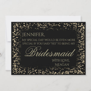 Invitation Soyez ma servante d'État   Confetti noir et or
