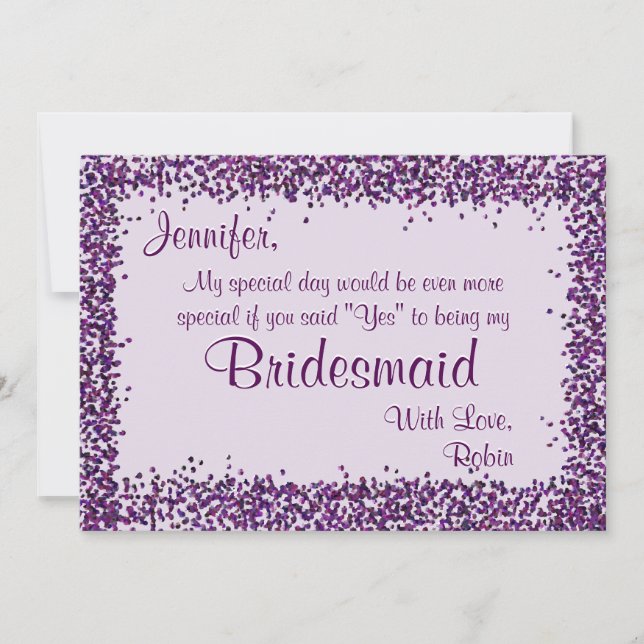 Invitation Soyez ma servante d'État | Lavender Confetti (Devant)
