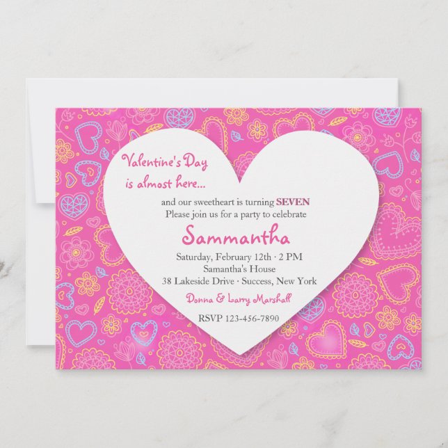 Invitation Soyez mon anniversaire de Saint Valentin Invitatio (Devant)