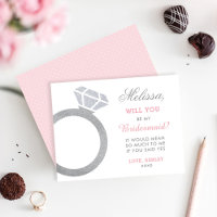 Soyez Mon Épouse Rose Diamant Anneau Nom Personnal