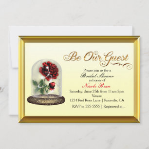 Invitation Soyez notre invité Rose rouge en verre Élégant