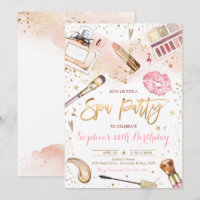 Spa de maquillage fête d'anniversaire Blush rose G