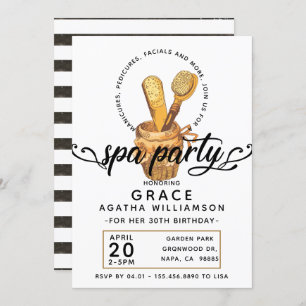 Invitation Spa Jour Anniversaire Vintage