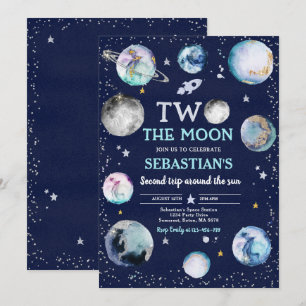 Invitation Space Anniversaire Party Two The Moon Boy 2e anniv