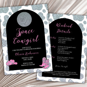 Invitation Space Cowgirl Bachelorette Week-end Itinenerife