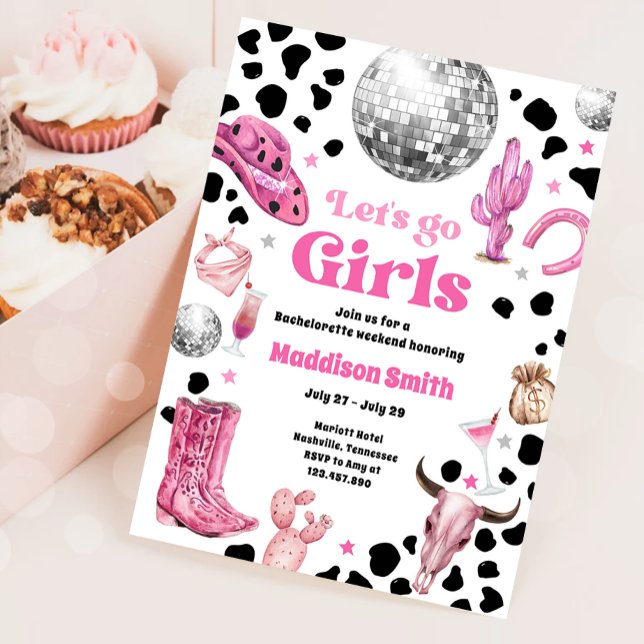 Invitation Space Cowgirl Disco Rodeo Bachelorette Week-end (Créateur téléchargé)