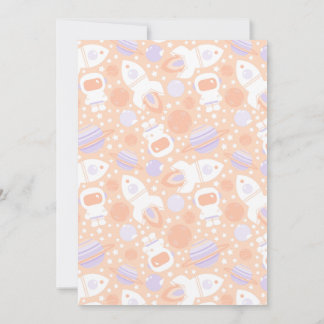 Invitation Space Girl Two the Moon Rocket Ship Party Invitati
