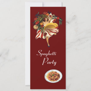 INVITATION SPAGHETTI PARTY DANCE, CUISINE ITALIENNE ET TOMATE