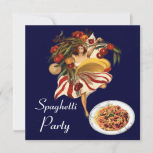 INVITATION SPAGHETTI PARTY DANCE, CUISINE ITALIENNE ET TOMATE