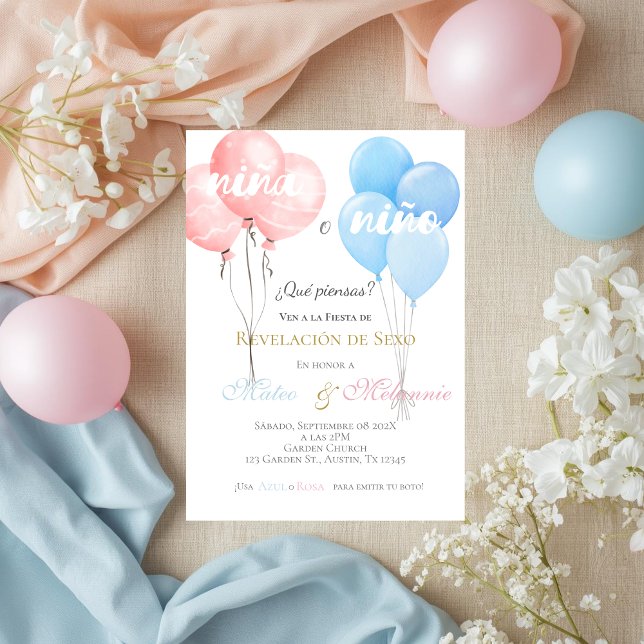 Invitation Spanish Gender Reveal (Créateur téléchargé)
