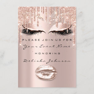 Invitation Spark Sweet 16th Drips Parties scintillant Lèvres