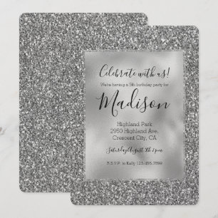 Invitation Sparkle de Parties scintillant Glam Glitz de SIlve