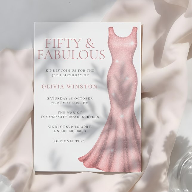Invitation Sparkle Shimmer robe 50e fête d'anniversaire (Créateur téléchargé)